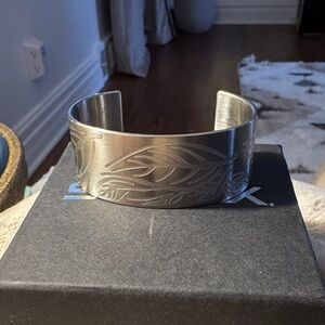 Silver Engraved Cuff Bracelet
